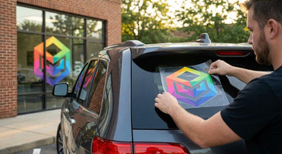 UV DTF decals for car and window branding