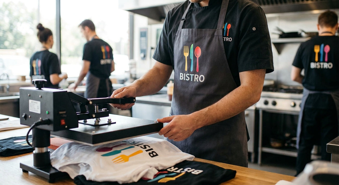 DTF transfers for restaurant staff uniforms