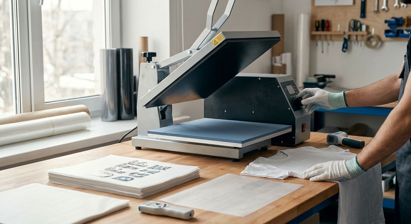 How to set up a heat press for DTF transfers