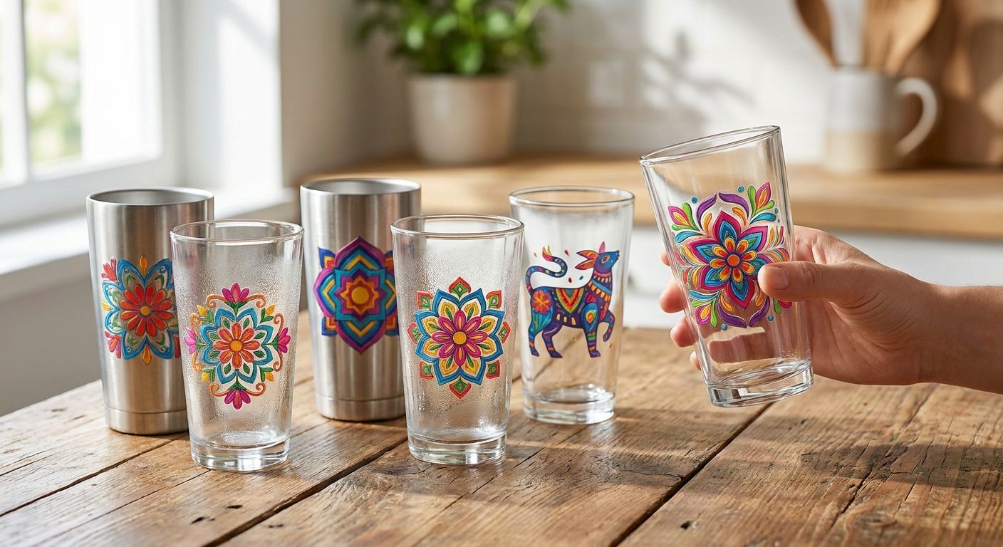 UV DTF transfers for tumblers and drinkware