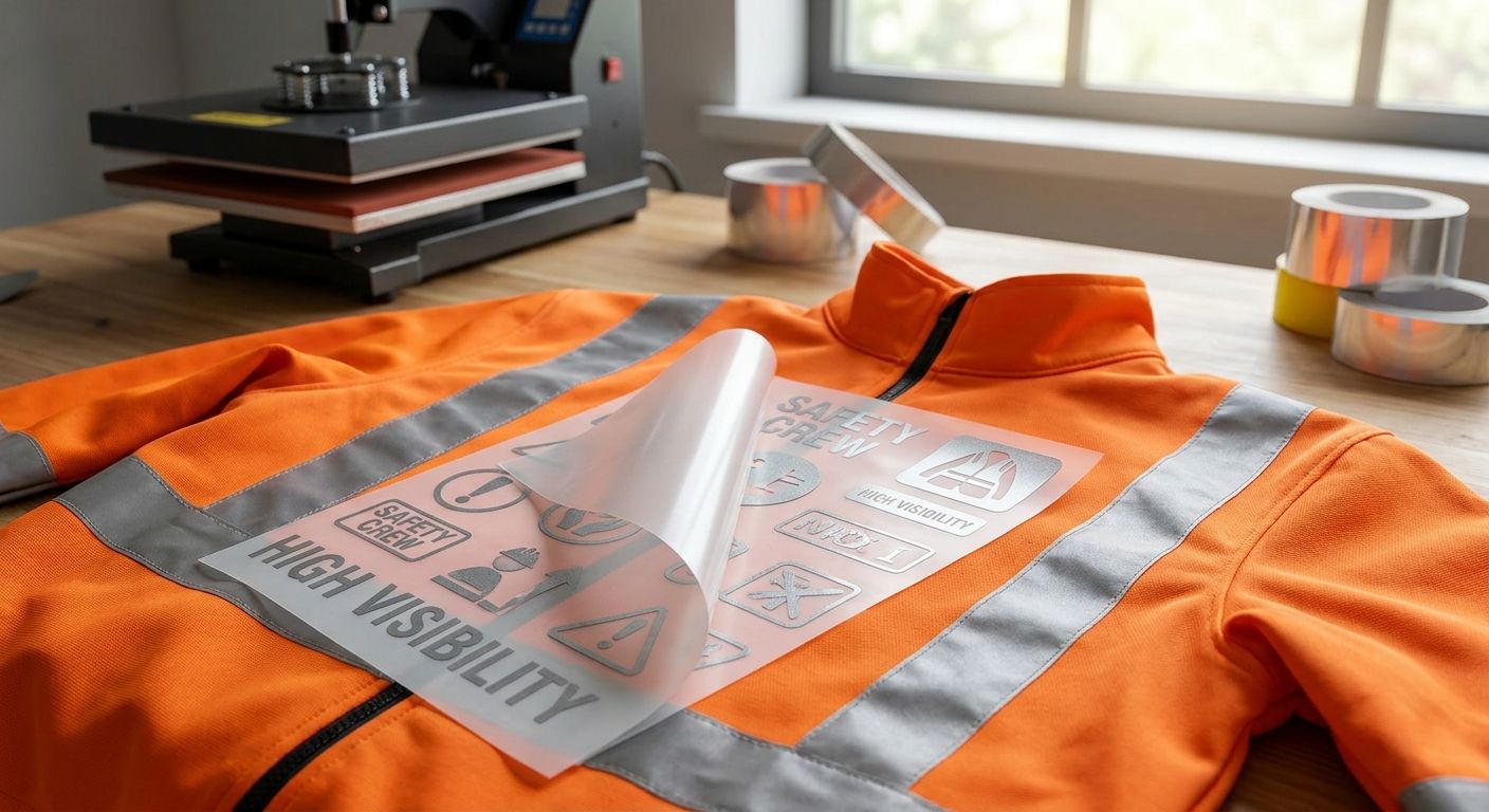 DTF transfers for reflective safety apparel