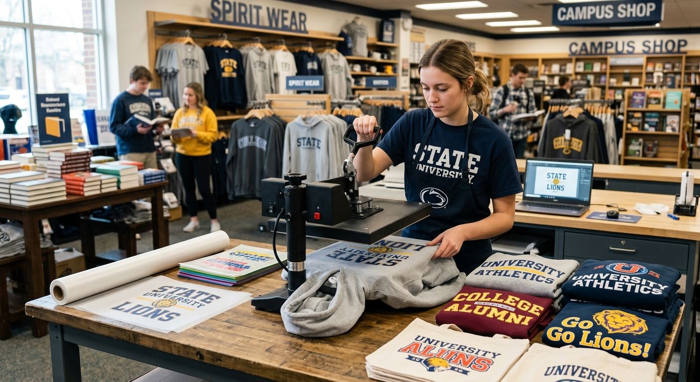 DTF transfers for college bookstores